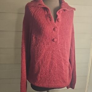 Nation LTD Red Cowl Neck Sweater